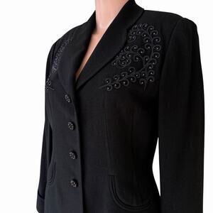 Zelda Womens Black Blazer Jacket Sz 6 Preppy Coquette Chic Dark Academia